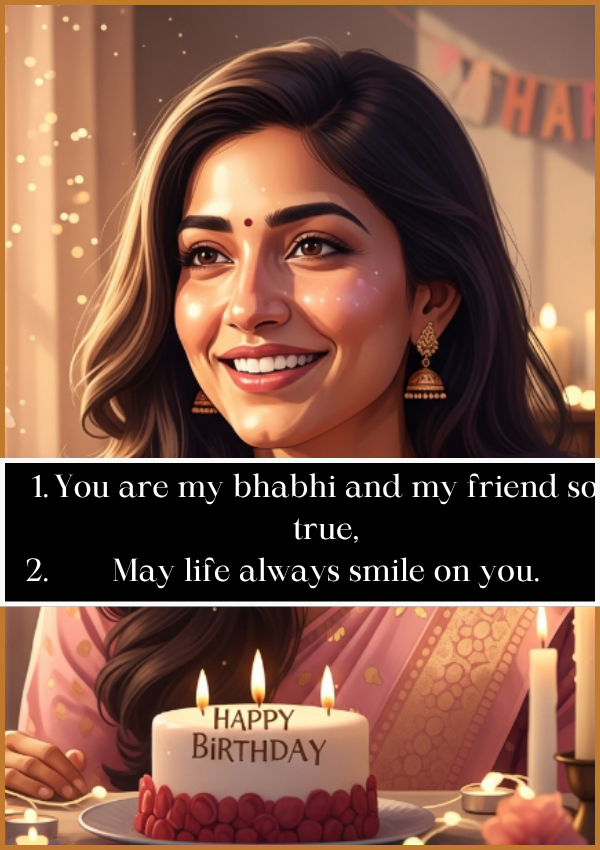 Birthday Wishes for Bhabhi as a Friend