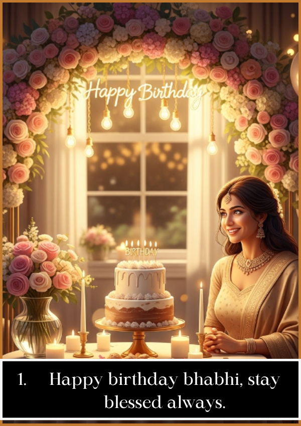 Short Birthday Wishes for Bhabhi