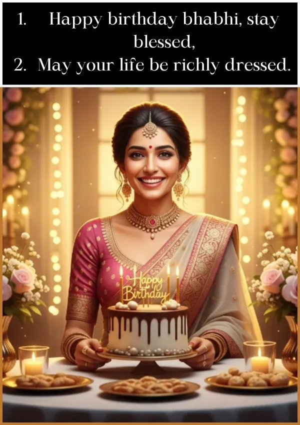 Short Birthday Wishes for Bhabhi