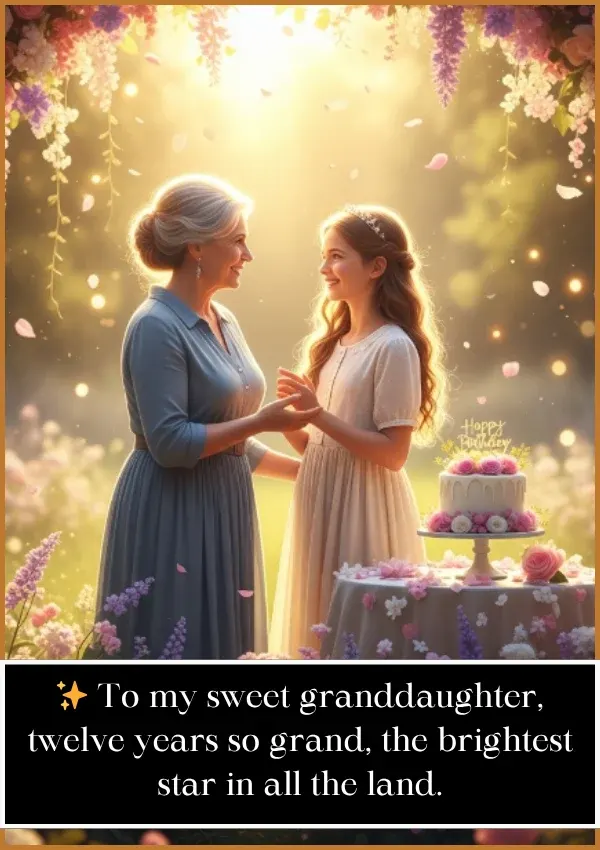 Granddaughter 12th Birthday Wishes