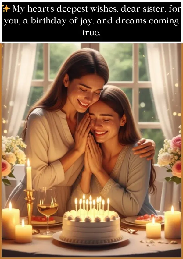 Short Heart Touching Birthday Wishes for Sister