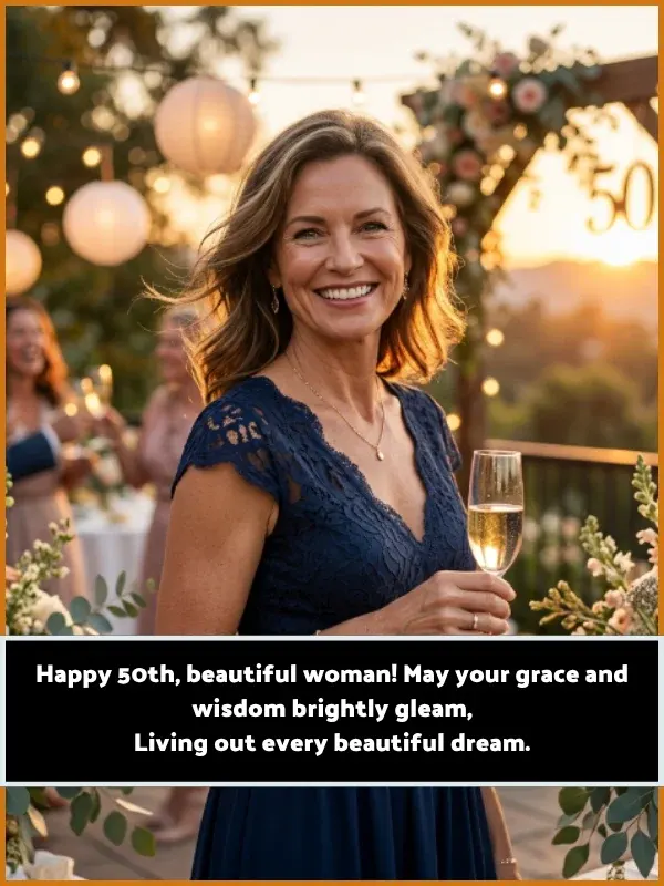 Woman Happy 50th Birthday Wishes